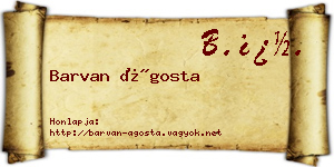 Barvan Ágosta névjegykártya